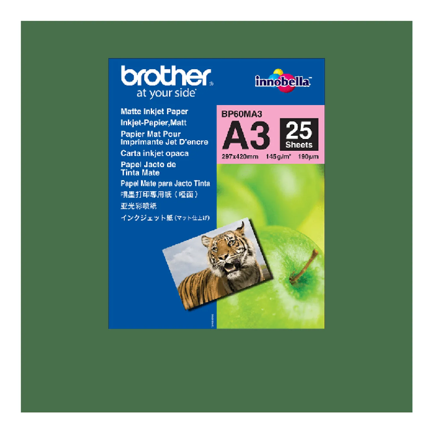 Bläckstrålepapper Brother BP60MA3 Matt, A3, 145 g/m², 25 ark