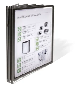 Blädderpanel Durable Sherpa Pin A4, svart ram, 5 st