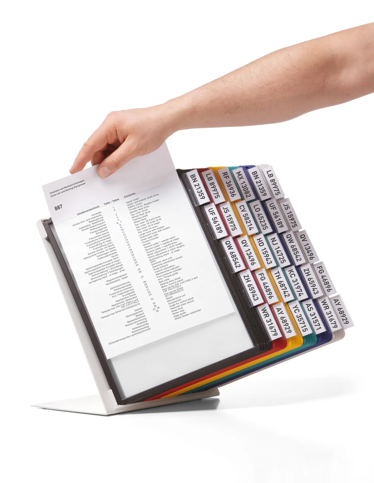 Blädderställ Durable Vario A4, 30 fickor, blandade färger