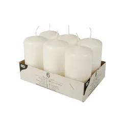 Blockljus Papstar Vit, Ø60x115 mm, 24h brinntid, 6 st