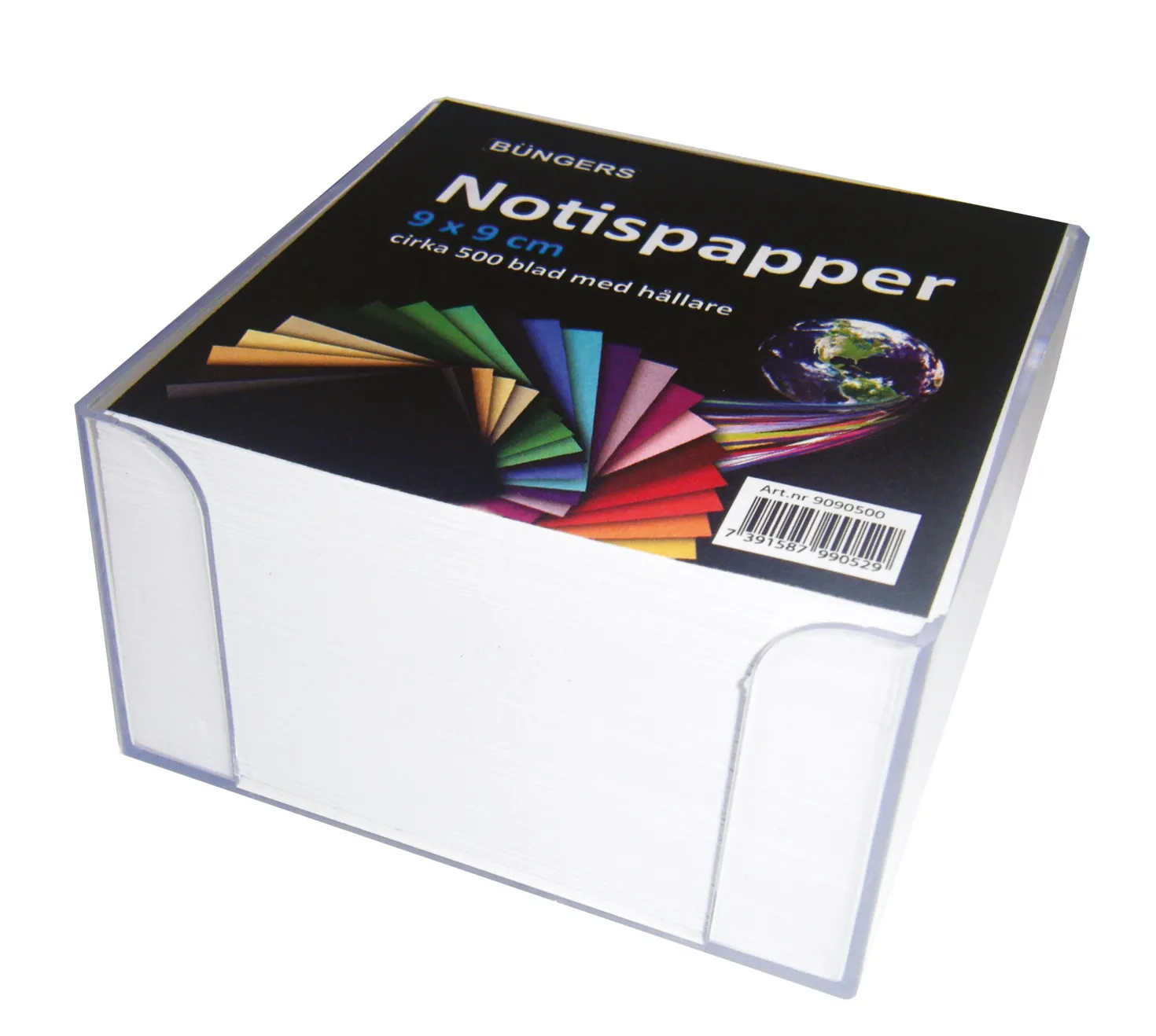 Blockställ Bngers Notisbox, transparent, 90x90mm, 500 ark