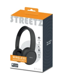 Bluetooth-hörlurar Streetz BT210, hopfällbara, mikrofon, svart