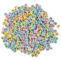 Bokstavspärlor Playbox Pastell, 6,5 mm