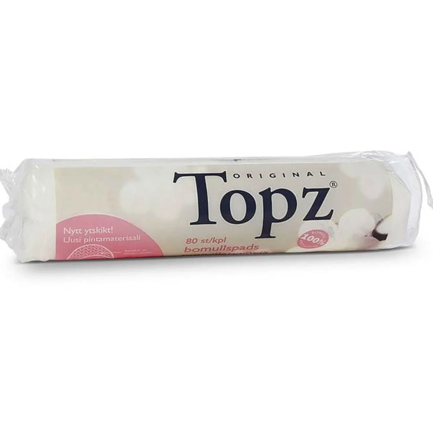 Bomullsrondeller Topz Ekologiska, dubbelsidiga, 80 st