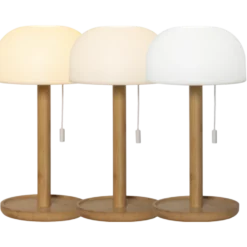 Bordslampa Star Trading Tara, uppladdningsbar, USB-C, bambu