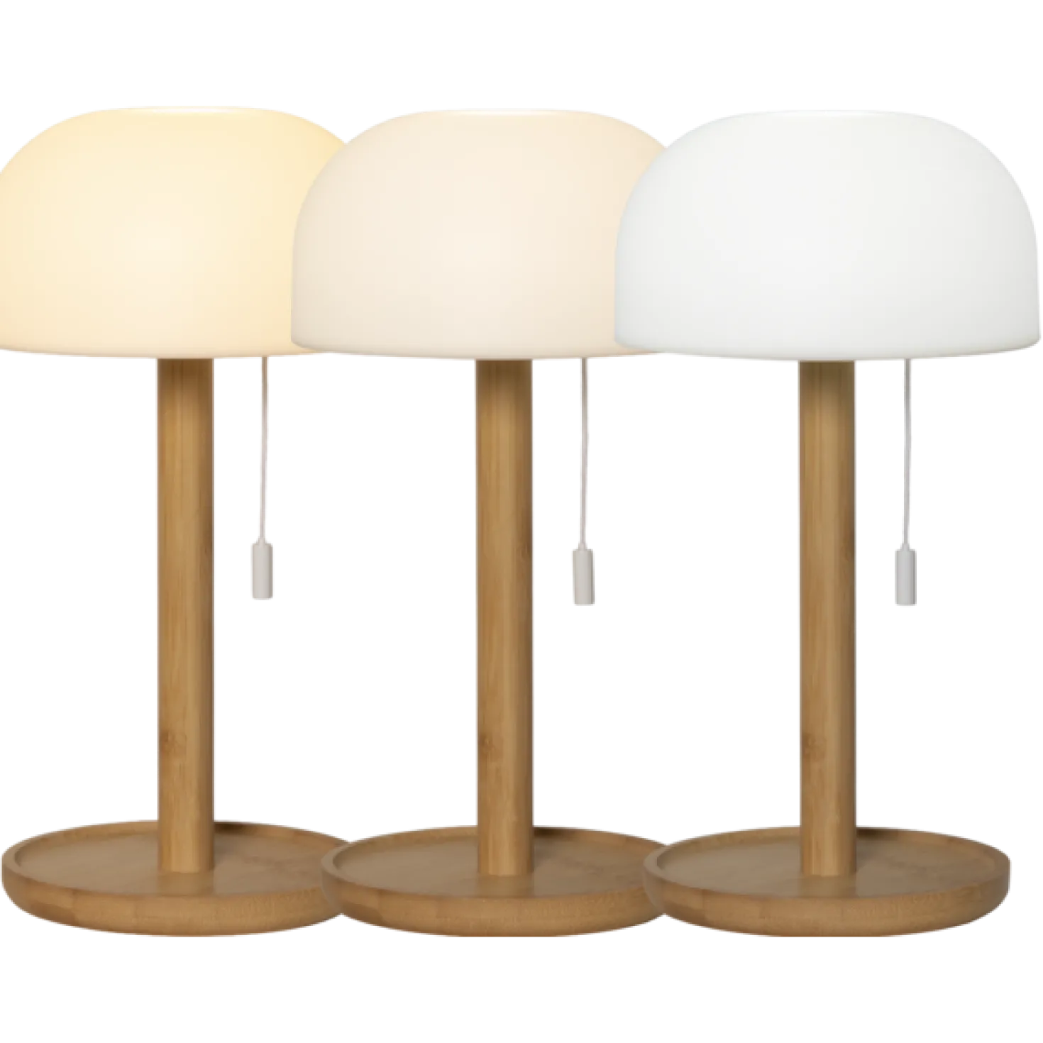 Bordslampa Star Trading Tara, uppladdningsbar, USB-C, bambu