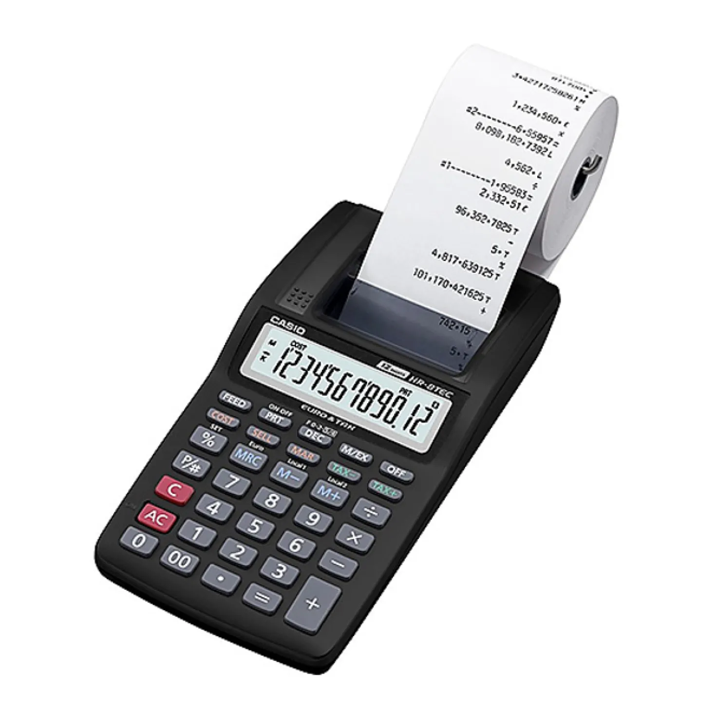 Bordsräknare Casio HR-8RCE, utskrivande, 12-siffrig, svart