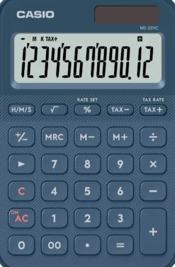 Bordsräknare Casio MS-20YC, 12 siffror, mörkblå