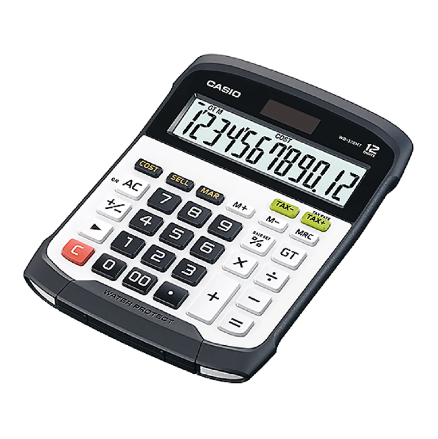 Bordsräknare Casio WD-320MT, vatten- och dammtålig, 12 siffror