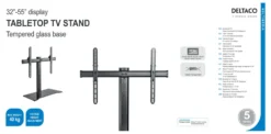 Bordsstativ TV DELTACO ARM-1401, 32-55 tum, 40 kg, 3-stegs höjd