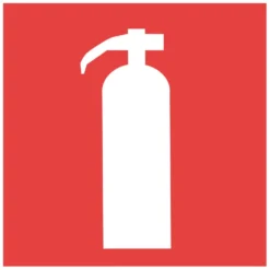 Brandskylt Unigraphics Handbrandsläckare, röd plast, 200x200 mm