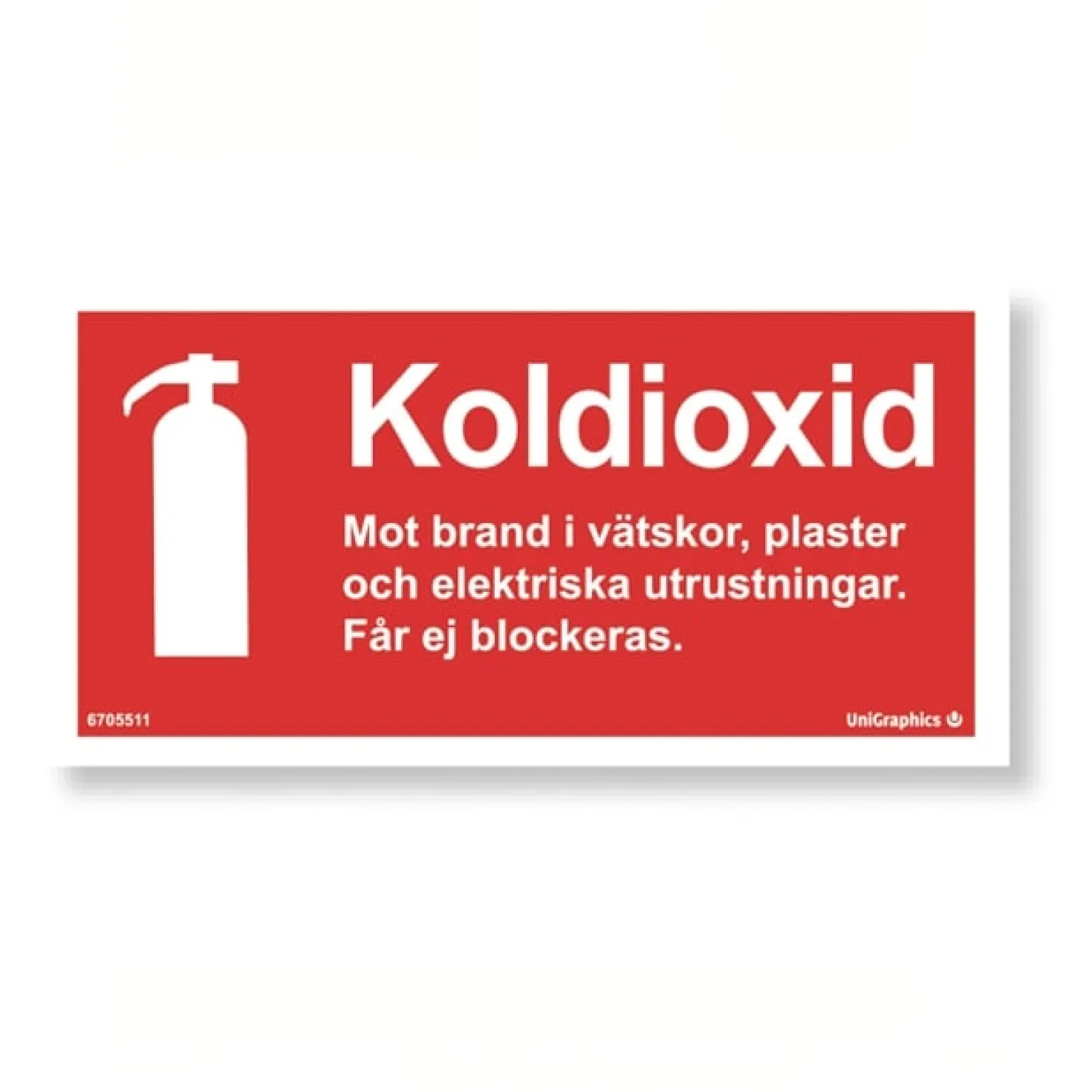 Brandskylt Unigraphics Typskylt Pulver, 200x100 mm, röd