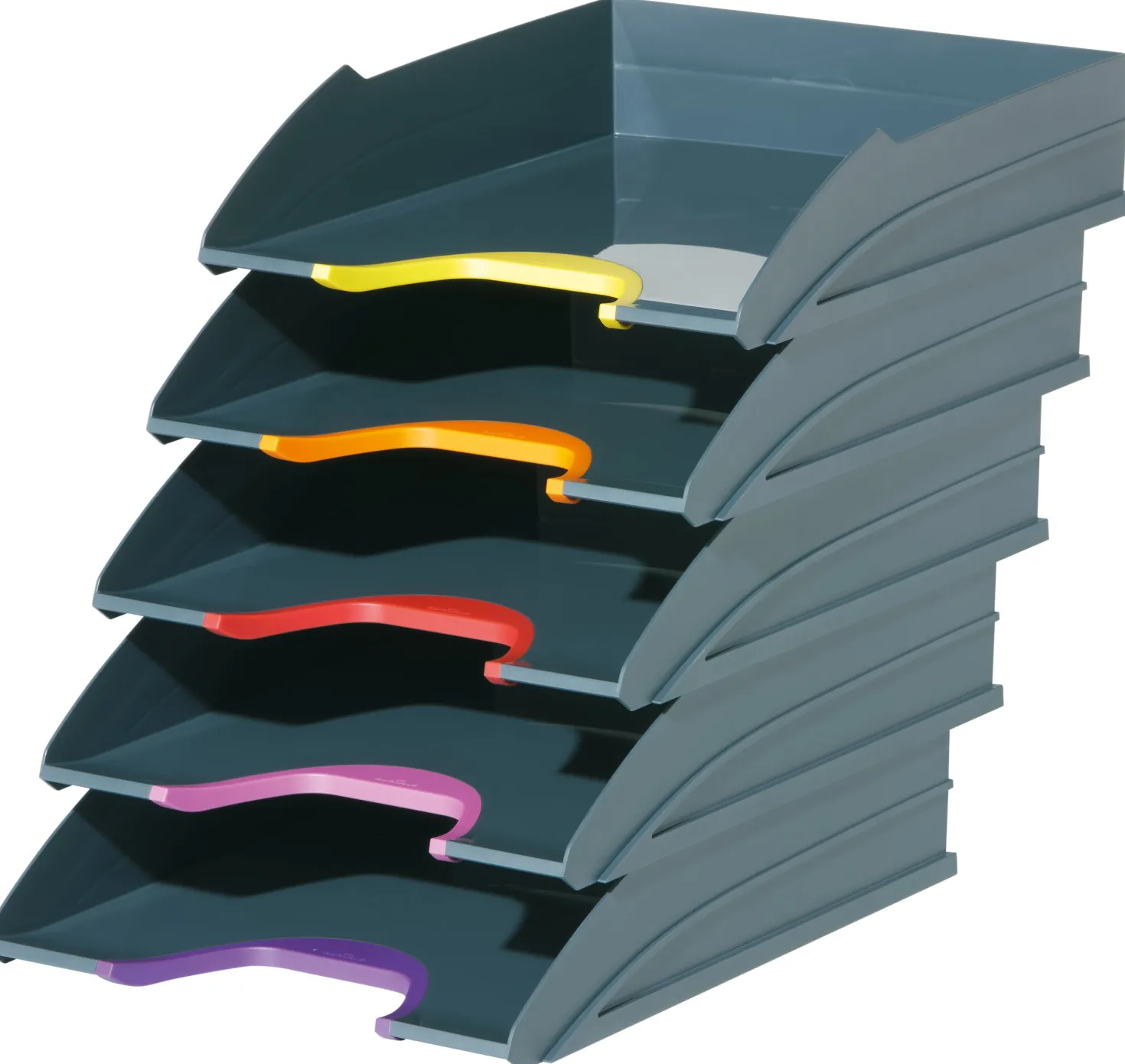 Brevkorg Durable Varicolor, 5-set, grå med färgdetaljer