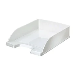 Brevkorg Leitz WOW A4, stapelbar, vit metallic