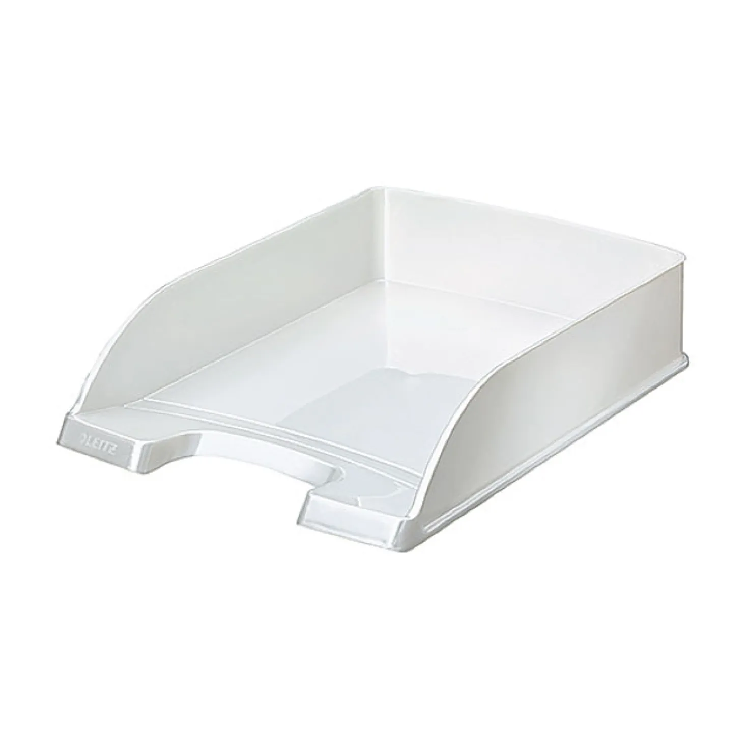 Brevkorg Leitz WOW A4, stapelbar, vit metallic