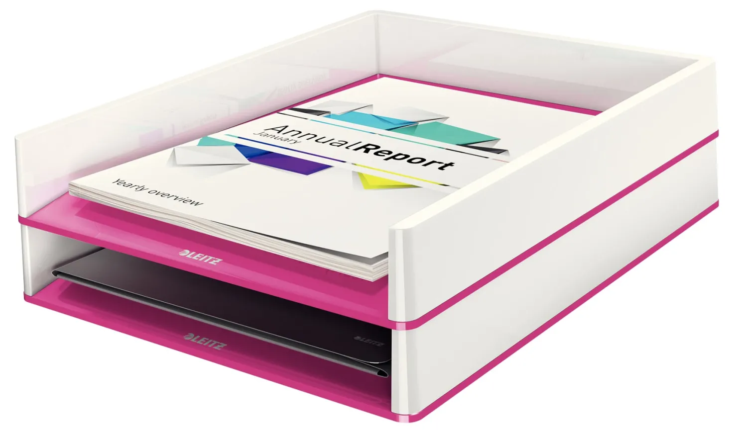 Brevkorg Leitz WOW Tvåfärgad, stapelbar, rosa
