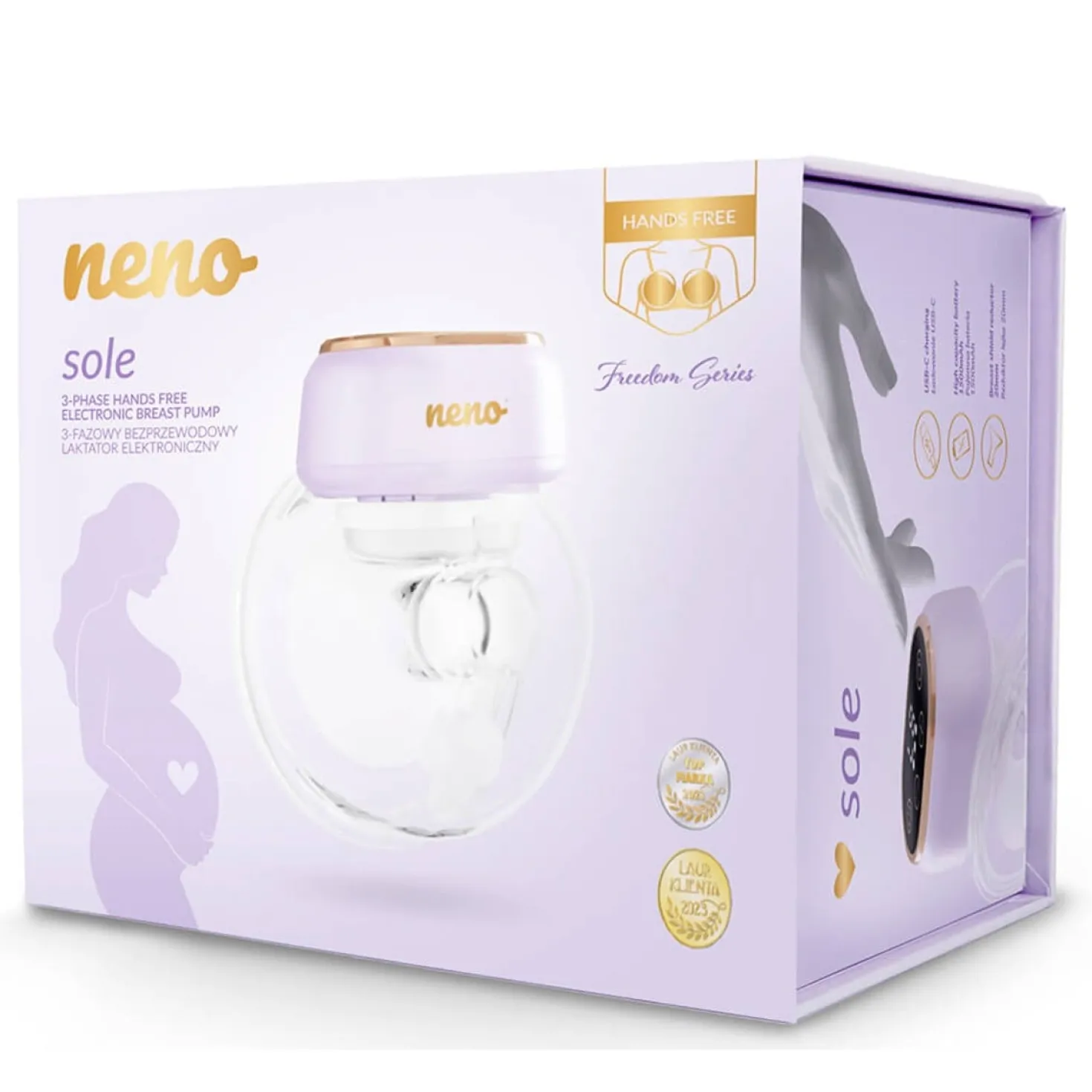 Bröstpump NENO Sole Handsfree, trådlös, 210 ml