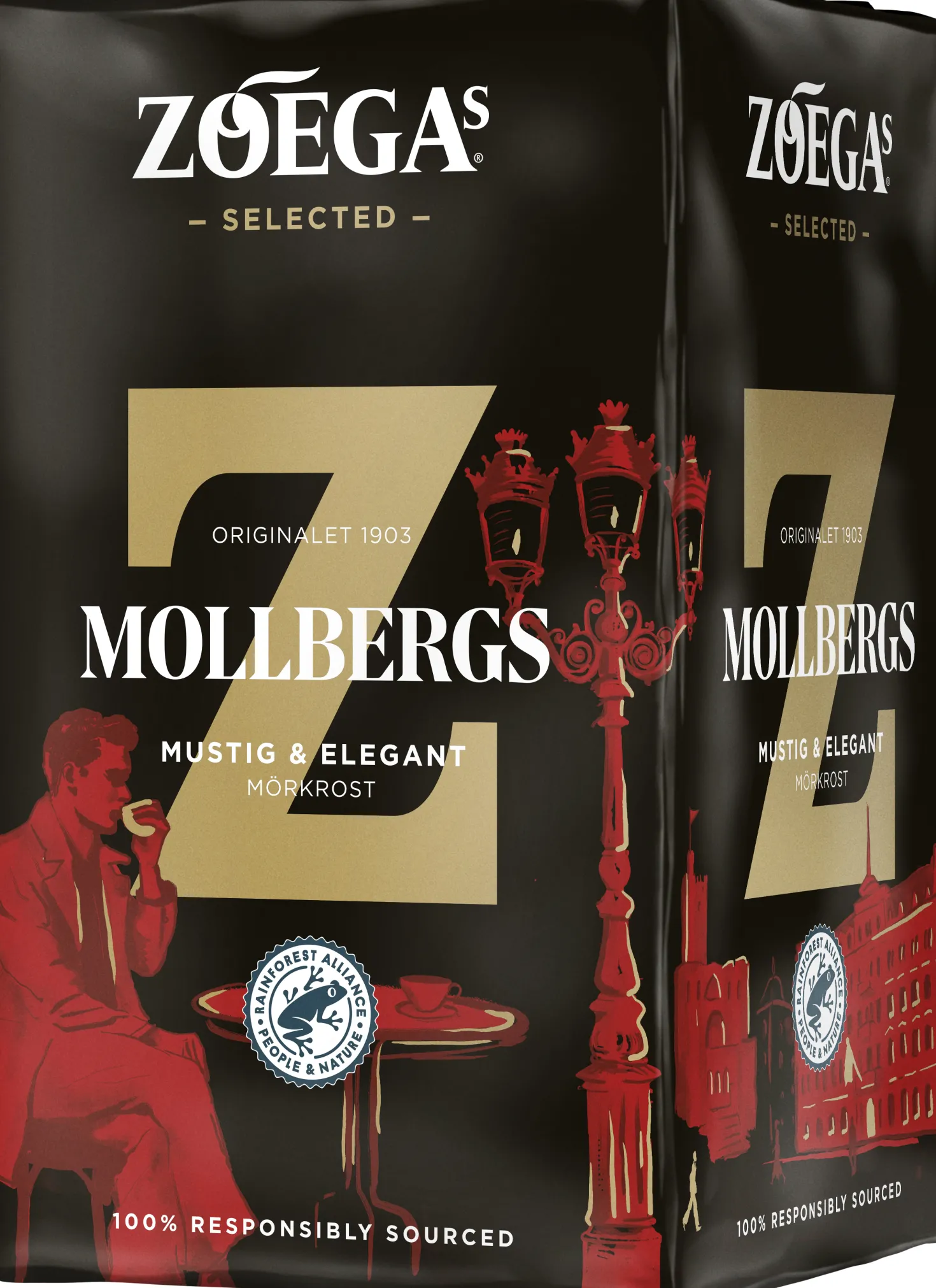Bryggkaffe Zogas Mollbergs Blandning, mörkrost, 450 g