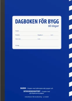 Byggdagbok Burde 60 dagar, A4, självkopierande
