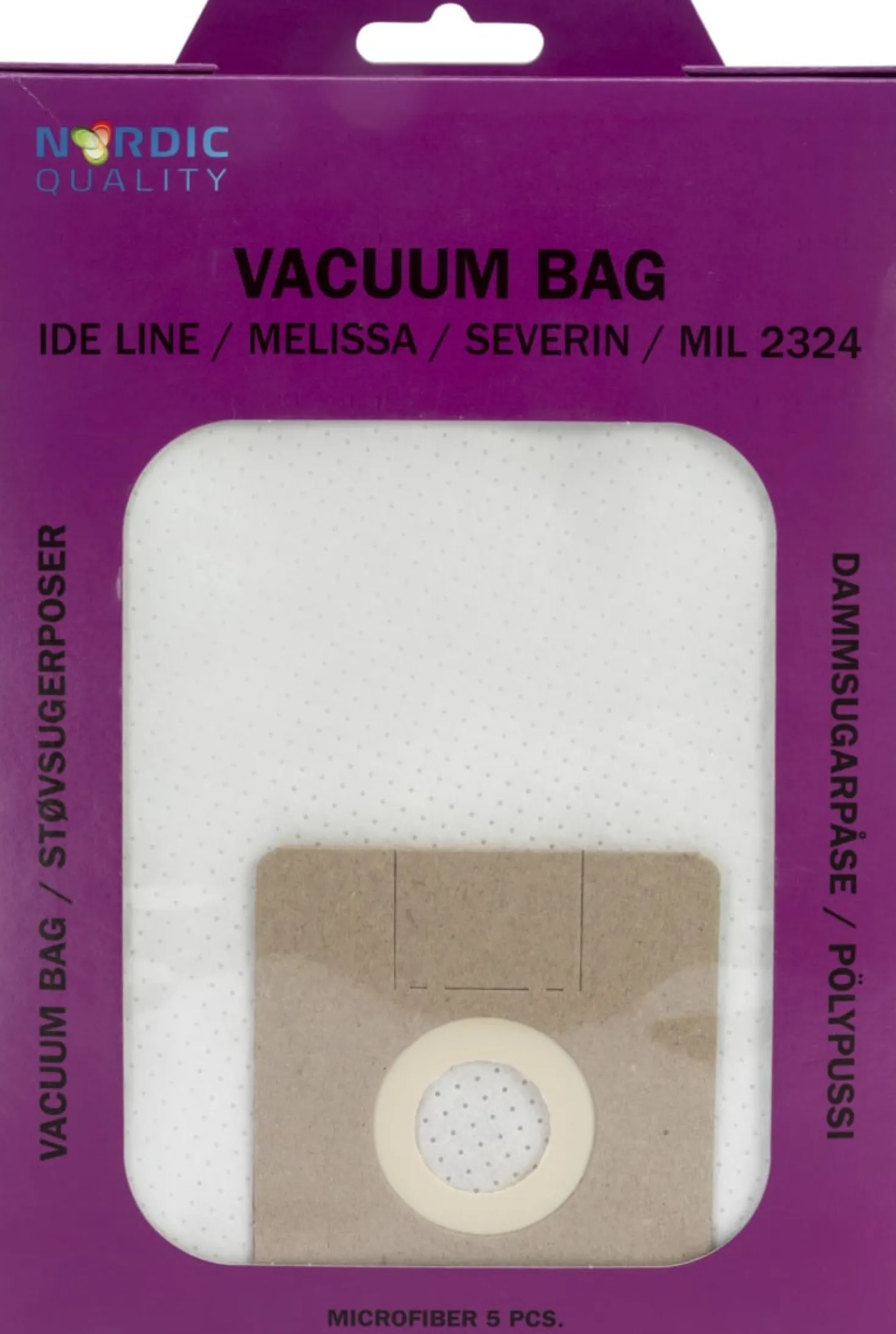 Dammsugarpåsar Nordicquality MIL 2324, 5 st