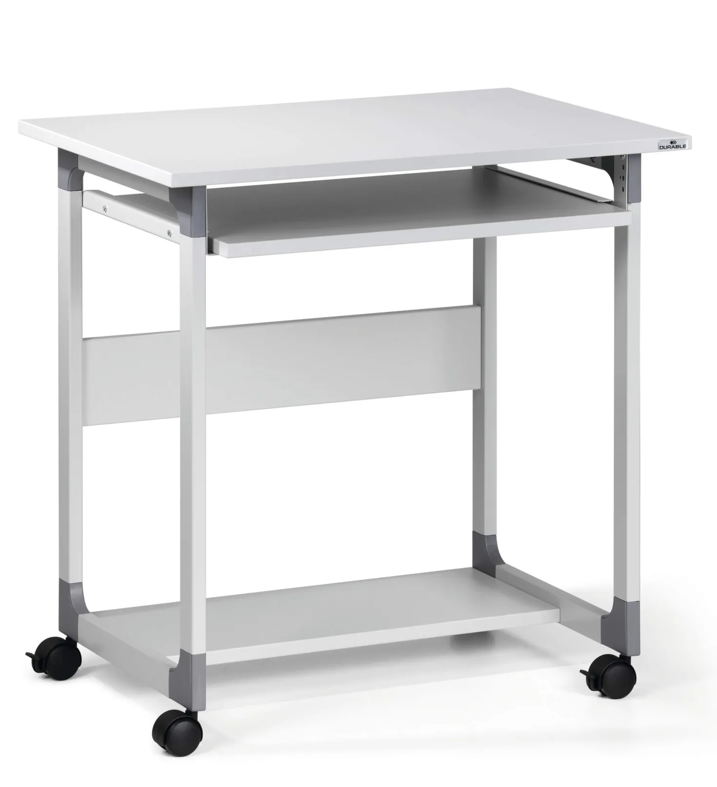 Datorbord Durable SYSTEM 75 FH, mobilt med hjul, två hyllplan