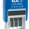 Datumstämpel Colop 160 Ankom, 25x13 mm, röd och blå