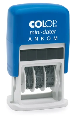 Datumstämpel Colop 160 Ankom, 25x13 mm, röd och blå