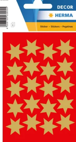Dekoretikett Herma Stickers Stjärna Guld, 21 mm, 60 st
