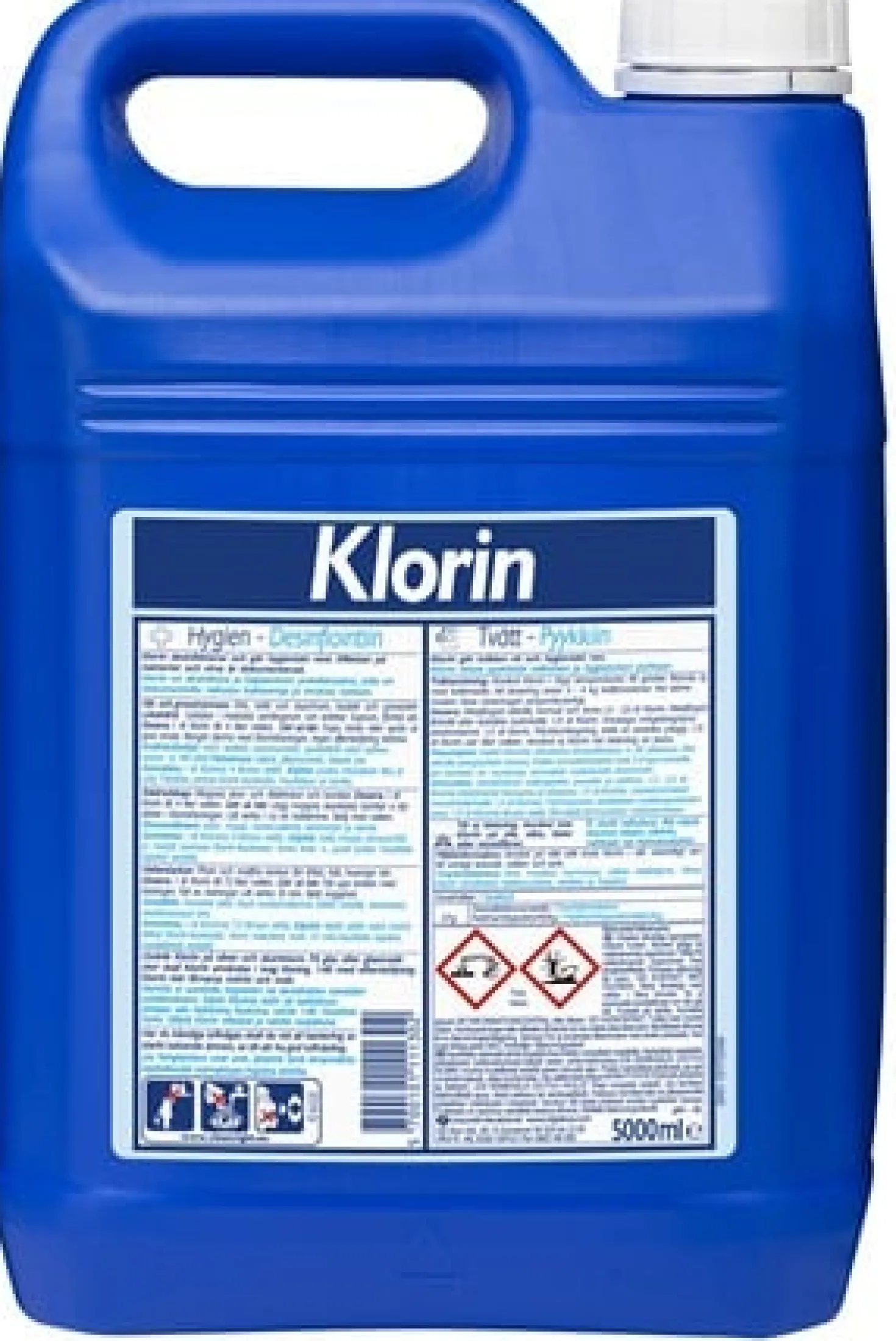 Desinfektionsmedel Klorin Natriumhypoklorit, 5 liter