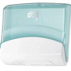 Dispenser Industritork Tork W4 Top-Pack, väggmonterad, turkos och vit