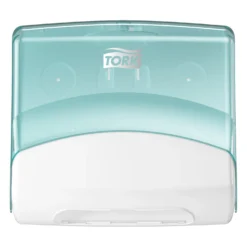 Dispenser Industritork Tork W4 Top-Pack, väggmonterad, turkos och vit