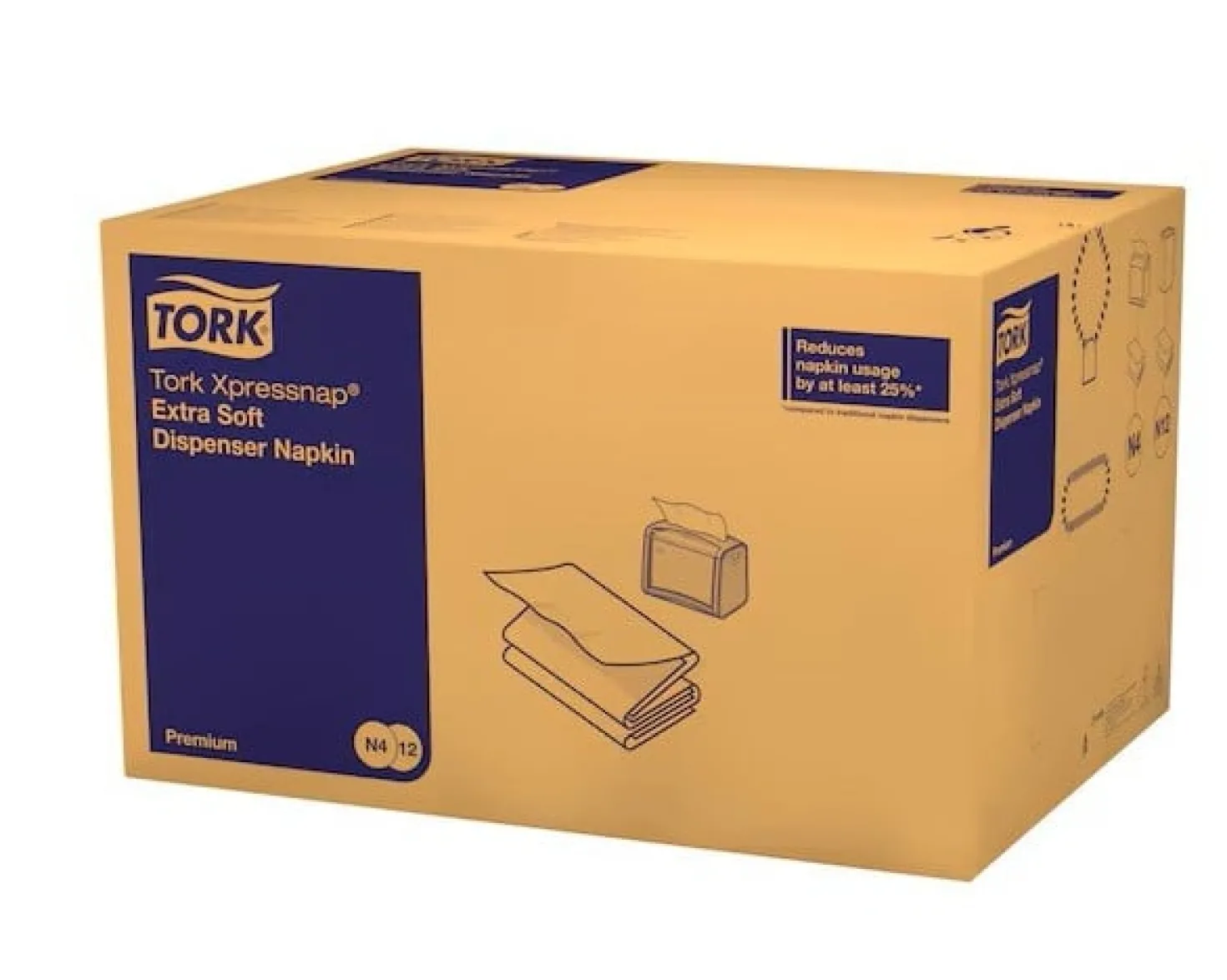 Dispenserservetter Tork Premium Bordeaux, N4-vikning, 2-lager, 8000 st