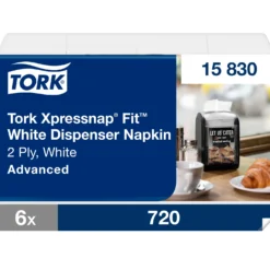 Dispenserservett Tork N14 Xpressnap Fit, vit, 2-lager, 4320 st