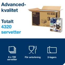 Dispenserservett Tork N14 Xpressnap Fit, vit, 2-lager, 4320 st