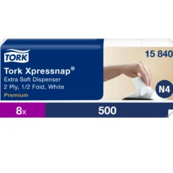 Dispenserservett Tork Xpressnap N4 Vit, 2-lager, 500 st