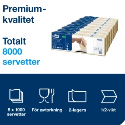 Dispenserservett Tork Xpressnap N4 Extra Mjuk, natur, 8000 st