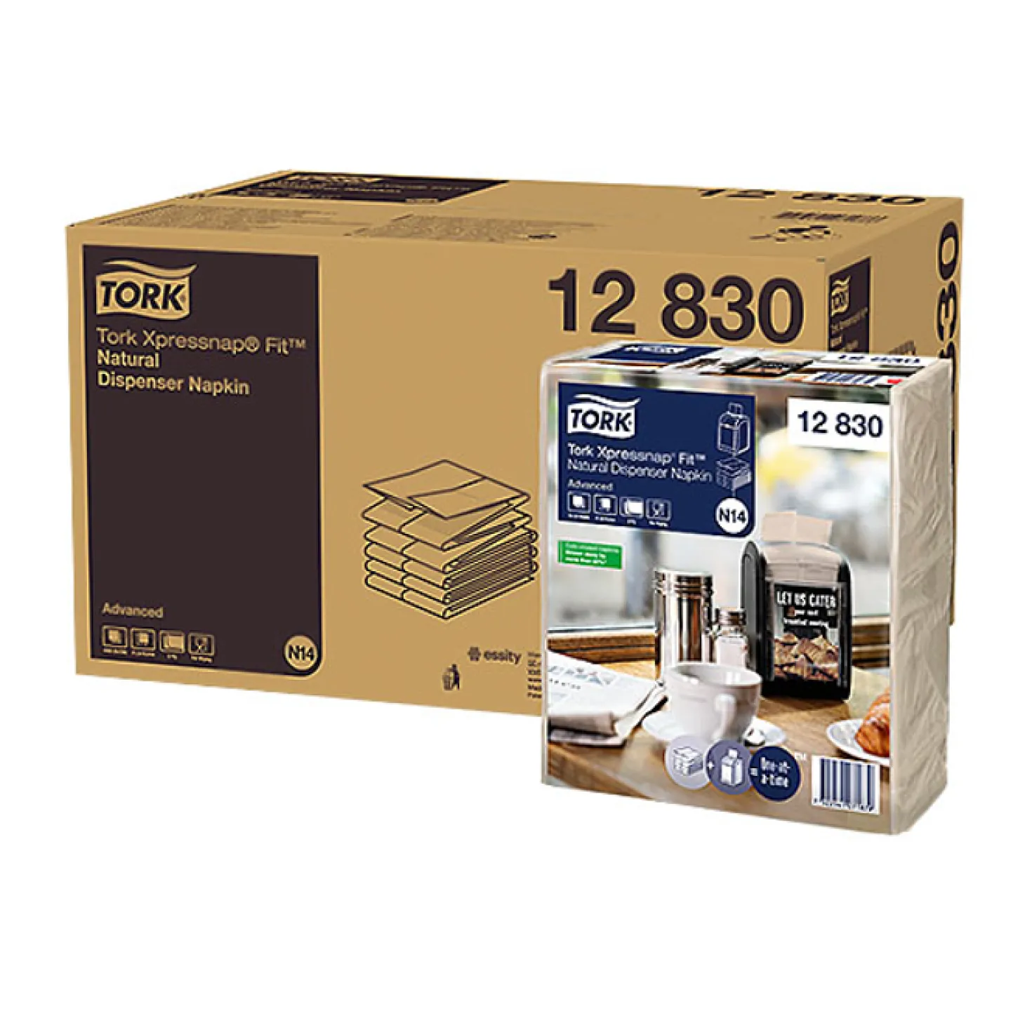 Dispenserservett Tork Xpressnap Fit N14 Natur, 2-lager, 720 st