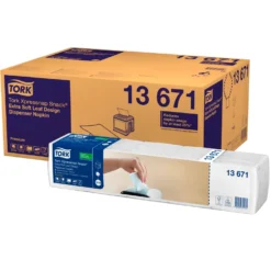 Dispenserservett Tork Xpressnap Snack N10, vit med dekor, 500 st