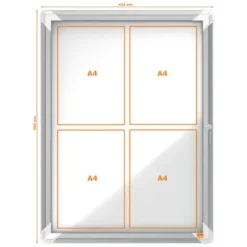 Displayskåp Nobo Magnetiskt Inomhus, låsbart, 4xA4