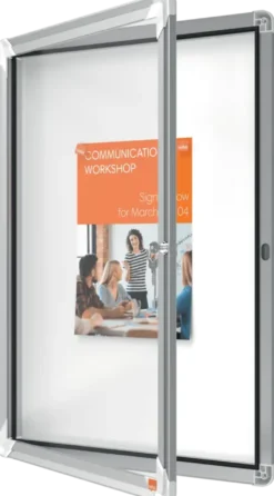 Displayskåp Nobo Magnetiskt Utomhus, 4xA4, aluminiumram