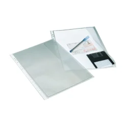 Dokumentficka Bantex A4 med klaff, transparent, 10 st