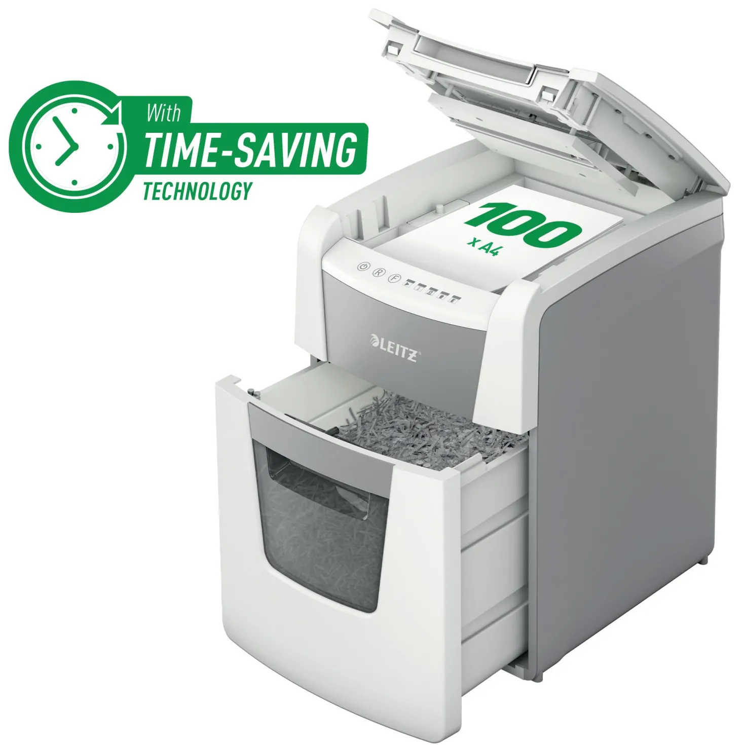 Dokumentförstörare Leitz IQ Autofeed 100, micro-cut P-5, 34L