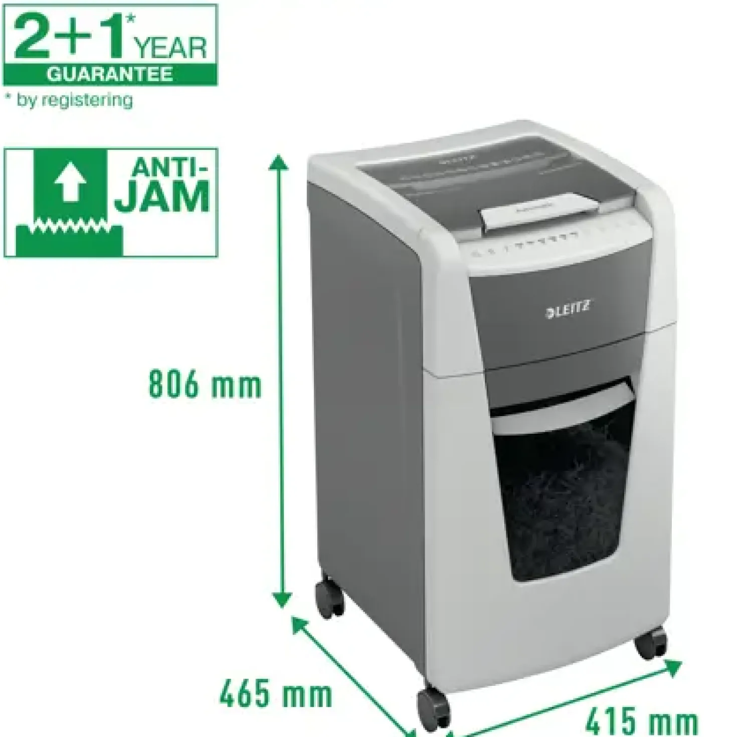 Dokumentförstörare Leitz IQ 300 Office AutoFeed, P4, 60L