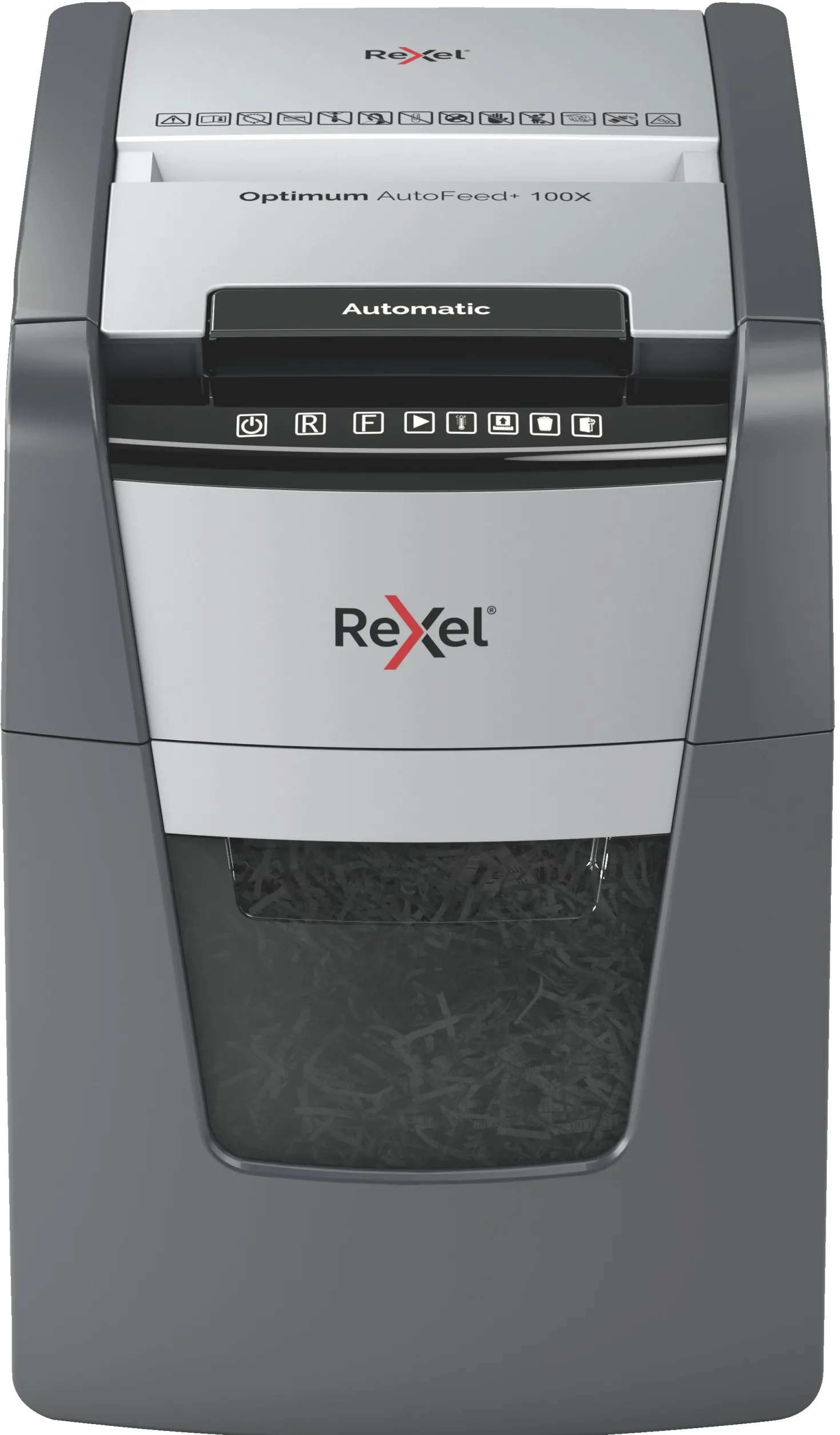 Dokumentförstörare Rexel Optimum 100X P-4 automatisk, 34L