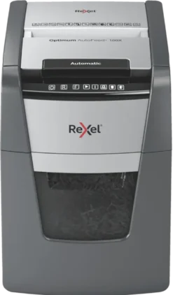Dokumentförstörare Rexel Optimum 100X P-4 automatisk, 34L