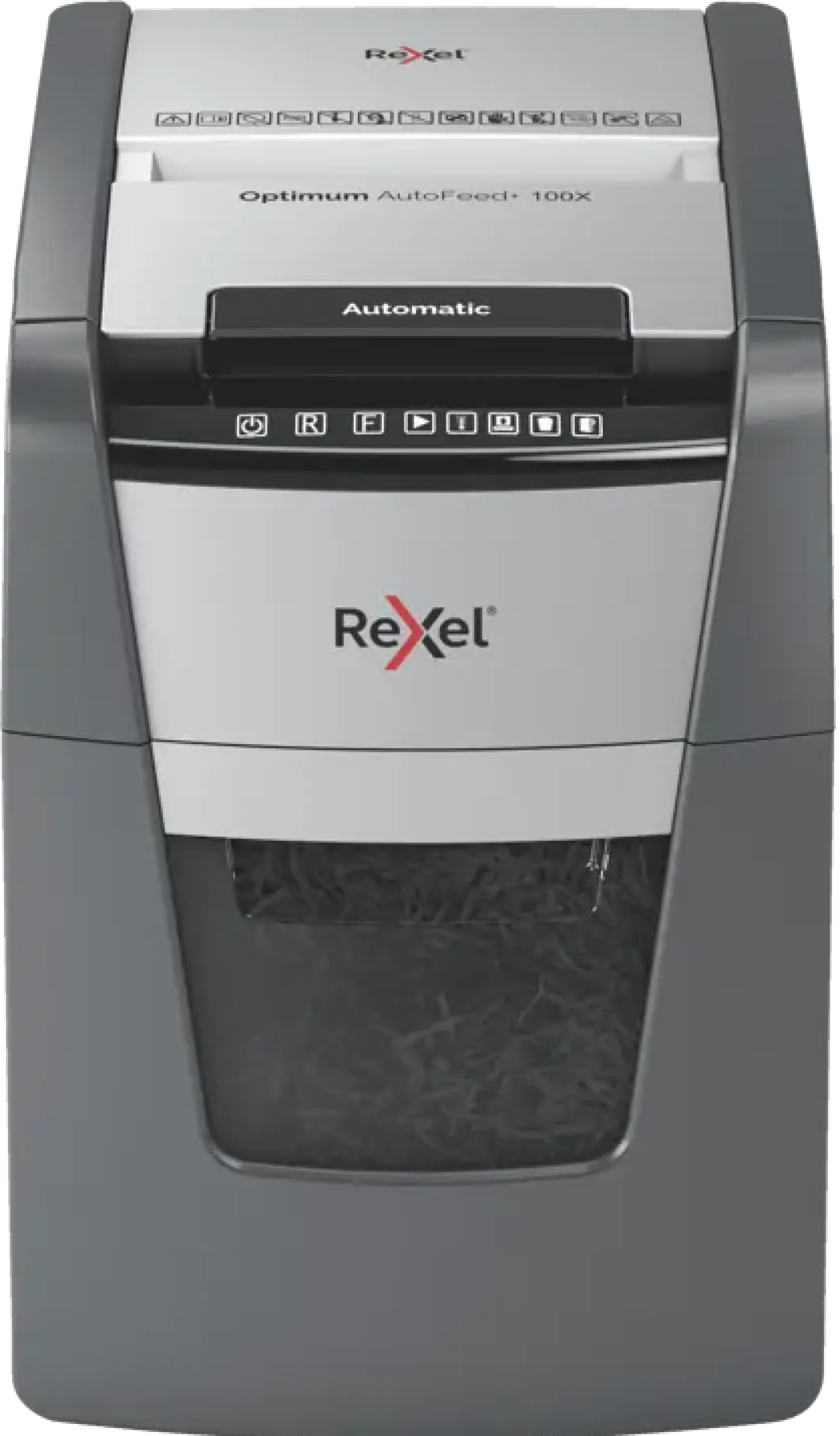 Dokumentförstörare Rexel Optimum 100X P-4 automatisk, 34L