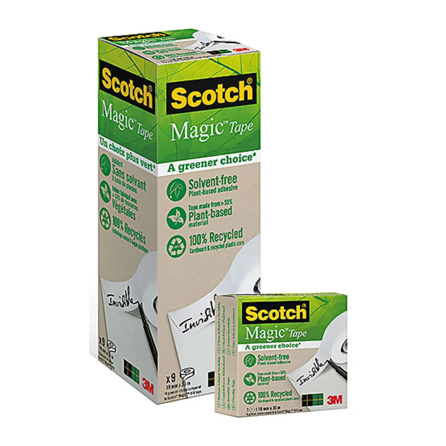 Dokumenttejp Scotch 900, växtbaserad, 19mm x 33m, 9-pack