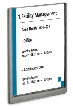Dörrskylt Durable Click Sign A4, 210 x 297 mm, grå