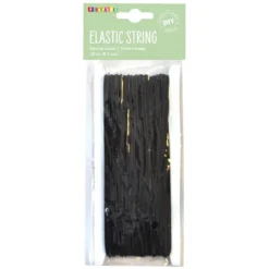 Elastisk snodd Playbox, svart, 1 mm, 25 m