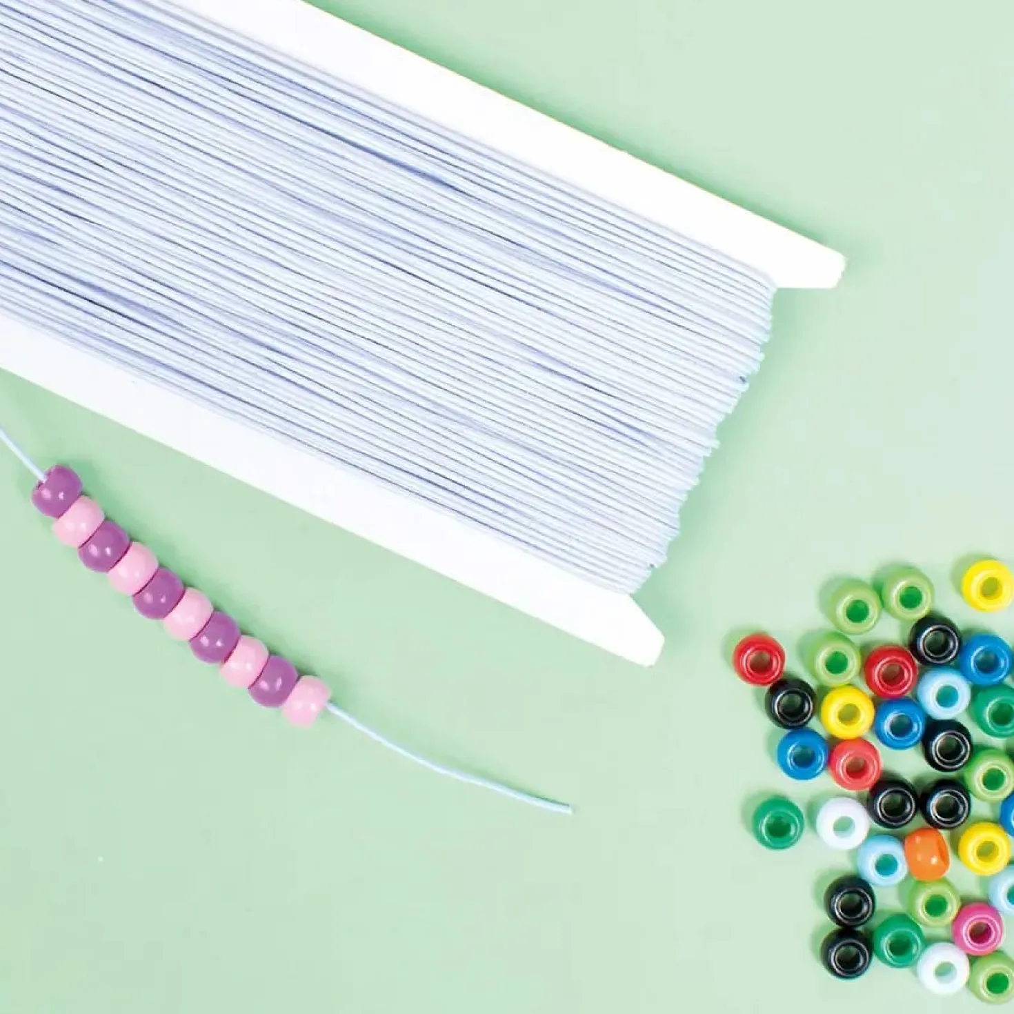 Elastisk snodd Playbox, vit, 1 mm, 50 m